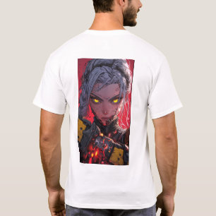 Arte conceptual de estilo anime en camiseta de fon