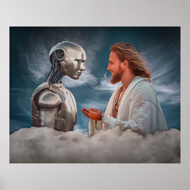 Arte conceptual de la religión y la IA (AI) (Frente)