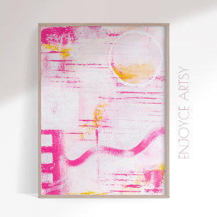 Arte contemporáneo de pintura abstracta rosa