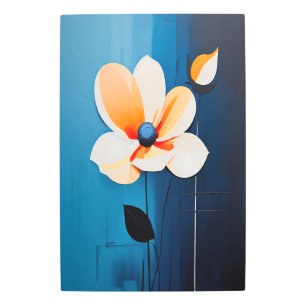 Arte contemporáneo en la pared Metalizado floral a