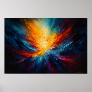 Arte Cósmico Abstracto Brillante Energía Desatada
