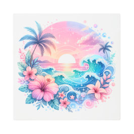 Arte costero rosa y azul bonito