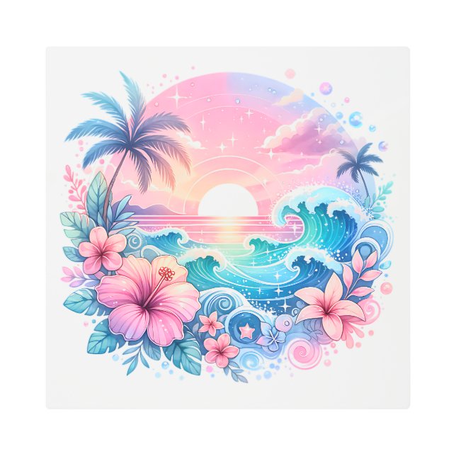 Arte costero rosa y azul bonito (Anverso)