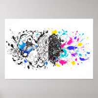 Arte creativo de cerebro izquierdo vs derecho