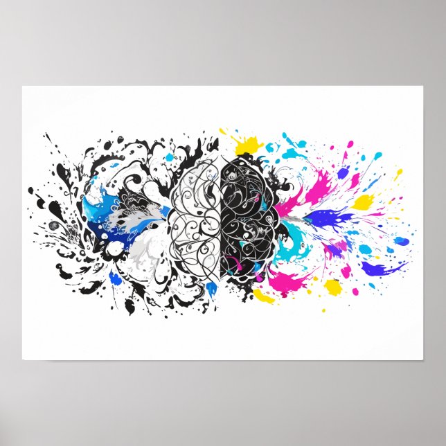 Arte creativo de cerebro izquierdo vs derecho (Frente)