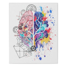 Arte creativo de cerebro izquierdo vs derecho