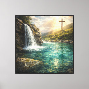 Arte Cristiano de Agua Viva para Pared