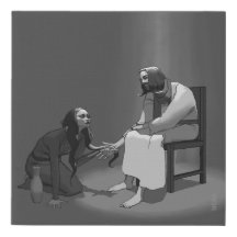 Arte Cristiano De Mujer Lavando Los Pies De Jesús