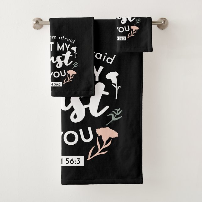 Arte Cristiano Floral Oscuro - Salmo 56:3 (In situ)