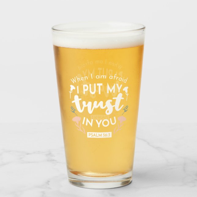 Arte Cristiano Floral Oscuro - Salmo 56:3 (Anverso (lleno))