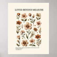 Arte cristiano floral para pared, amado sin medida