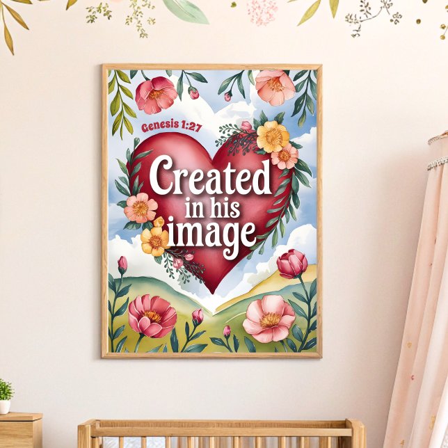 Arte cristiano para guardería 'Creado a su imagen' (Subido por el creador)