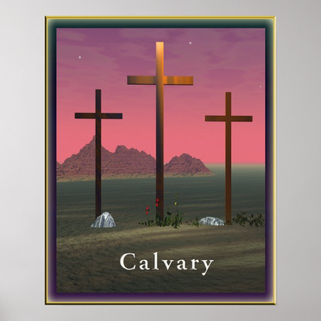 arte cristiano poster de calvario (Frente)