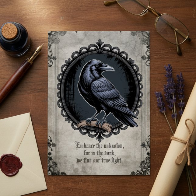 Arte Cuervo Gótico (Gothic Raven blank note card)
