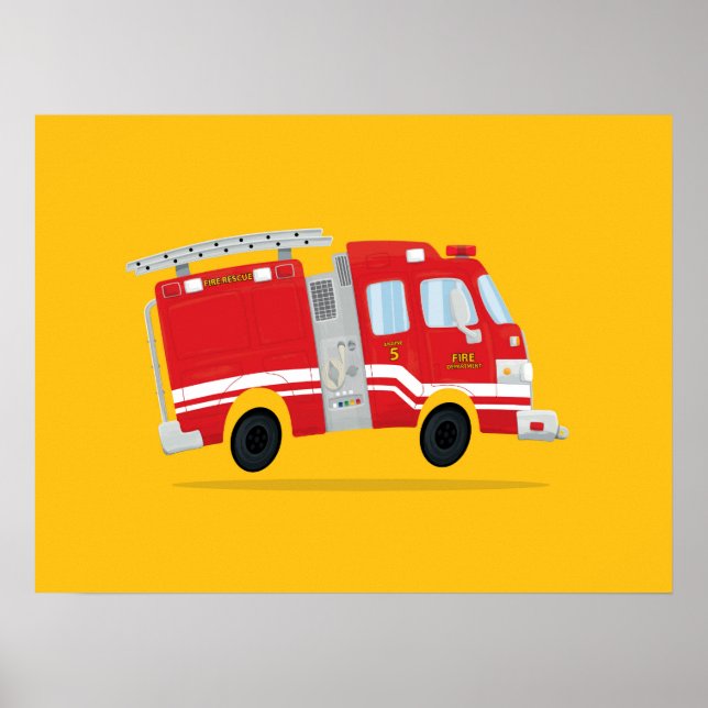 Arte Cuidado de Firetruck (Frente)