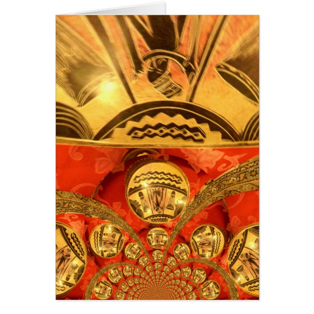 Arte Cultural Africano: Rico diseño rojo dorado (Frente)