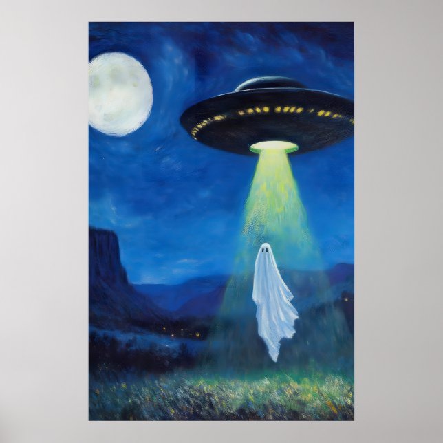 Arte de Abducción Fantasma Impresión Espeluznante  (Frente)