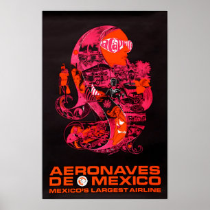 Arte de Acapulco México Impresión Aeronaves Póster