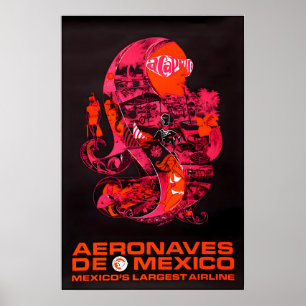 Arte de Acapulco México Impresión Aeronaves Póster