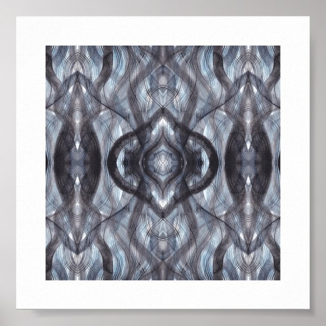 Arte de acuarela abstracta azul oscuro (Frente)