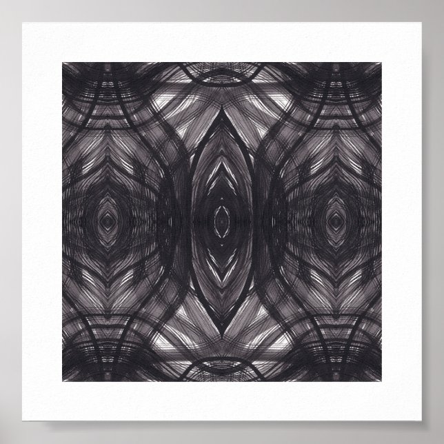 Arte de acuarela abstracta Umbral Negro (Frente)