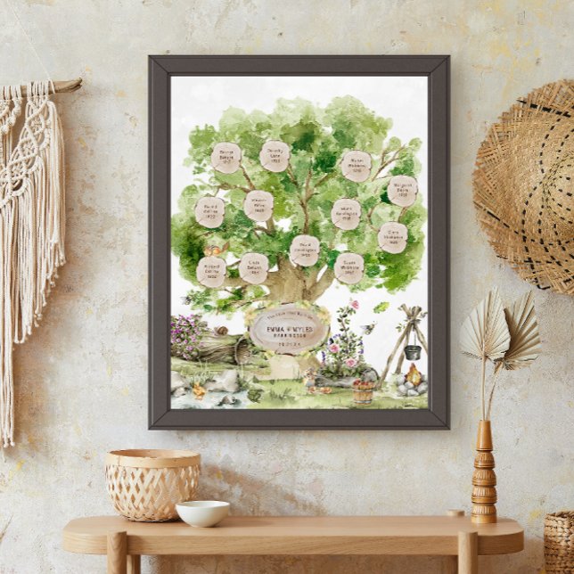 Arte de acuarela de árbol genealógico | Personaliz (Subido por el creador)