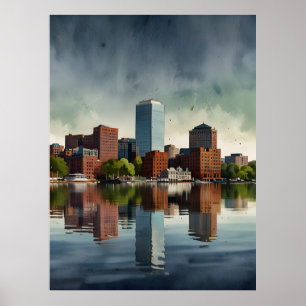 arte de acuarela de Boston