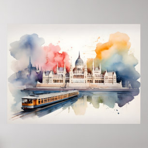 arte de acuarela de Budapest