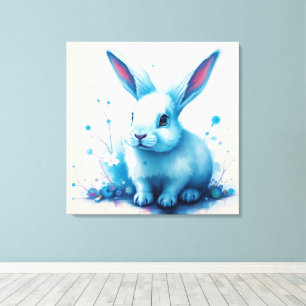 Arte de Acuarela de Conejo Azul