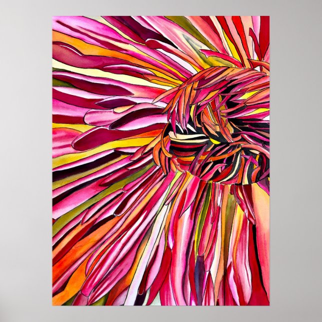 arte de acuarela de crisantemo flor (Frente)