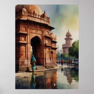arte de acuarela de Delhi