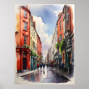 arte de acuarela de Dublín