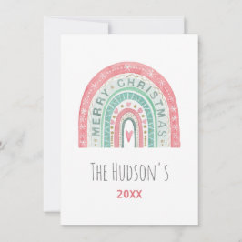 Arte de Acuarela de Feliz Navidad Arcoíris NOMBRE 