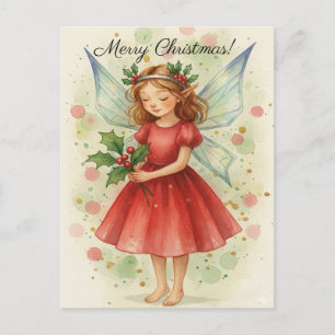 Arte de acuarela de hada de Navidad