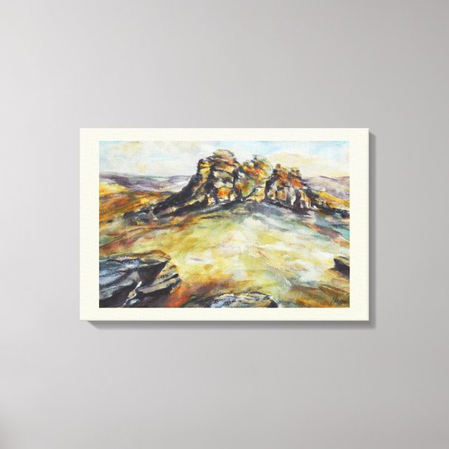 Arte de acuarela de Haytor Dartmoor (Anverso)