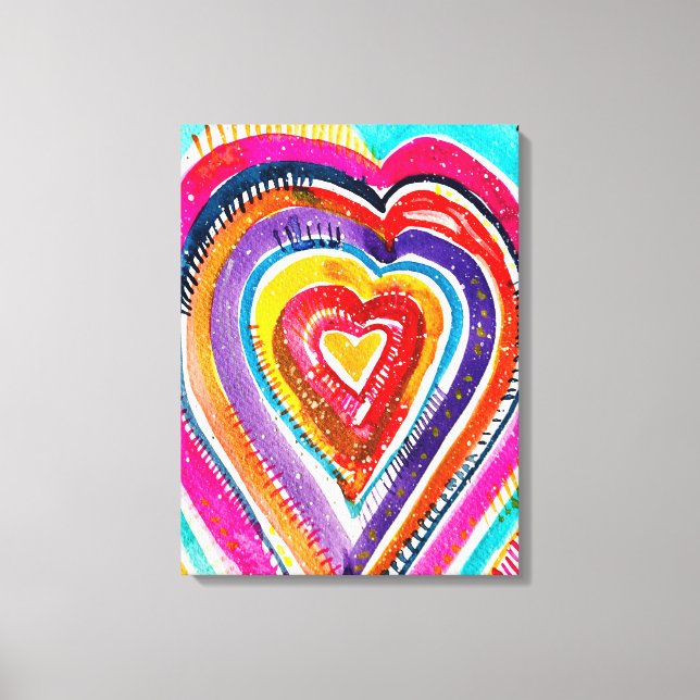 Arte de acuarela de Heart Boho (Anverso)