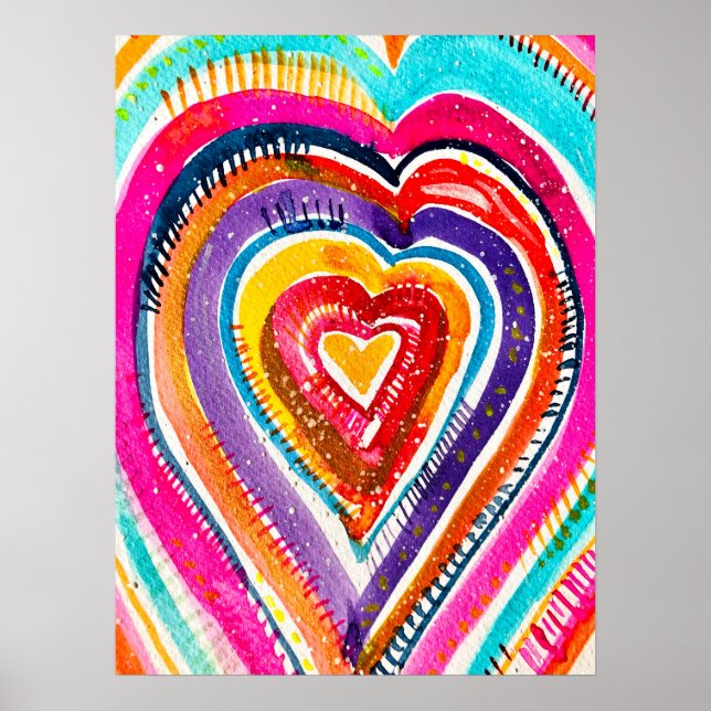 Arte de acuarela de Heart Boho (Frente)