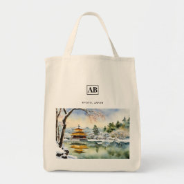 Arte de Acuarela de Invierno de Kioto - Bolsa Tote