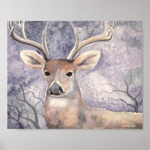 Arte de acuarela de invierno para animales salvaje