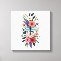 Arte de Acuarela de Libélula Hermosa Amante de Ins