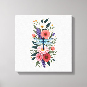 Arte de Acuarela de Libélula Hermosa Amante de Ins