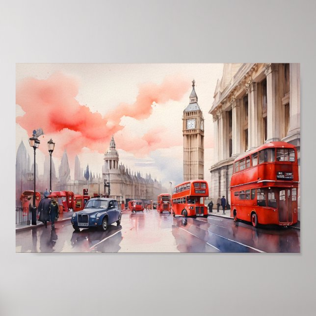 Arte de acuarela de Londres  (Frente)