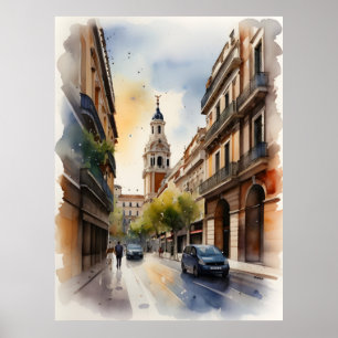 arte de acuarela de Madrid