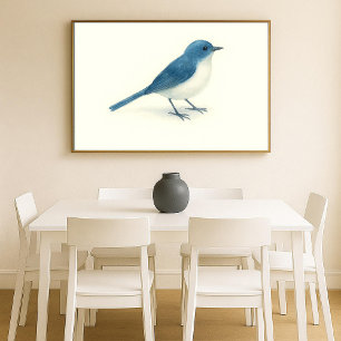 Arte de acuarela de pájaro azul