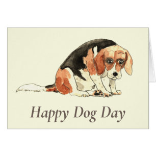 Arte de Acuarela de Perro Beagle Divertido, Lindo 