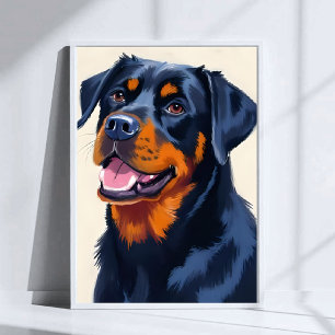 Arte de Acuarela de Pintura de Mascota de Perro Ro