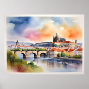 arte de acuarela de Praga