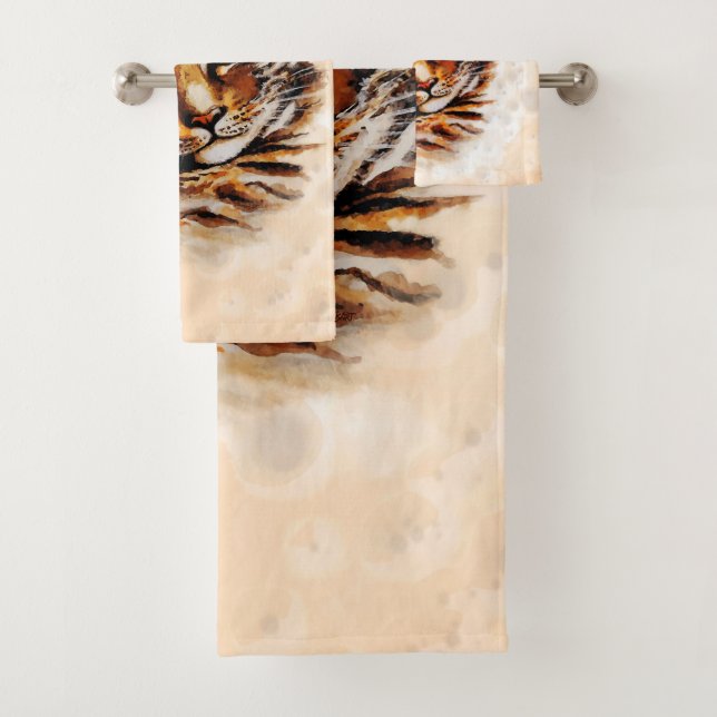 Arte de acuarela de retrato de gato resistente (In situ)