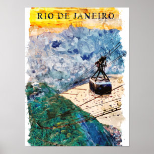 Arte de Acuarela de Río de Janeiro Brasil