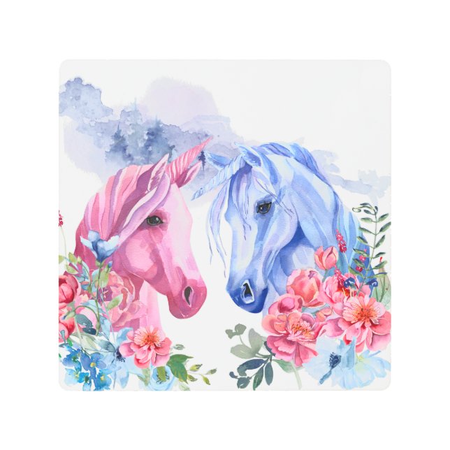 Arte de acuarela de Unicornios (Anverso)